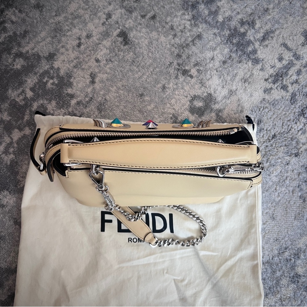 Fendi DotCom Faces Convertible Small Yellow Satchel - Picture 11 of 12